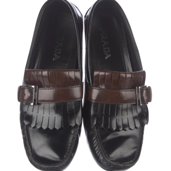 Prada Leather Fringe Trim Accent Drivers - Picture 1 of 5